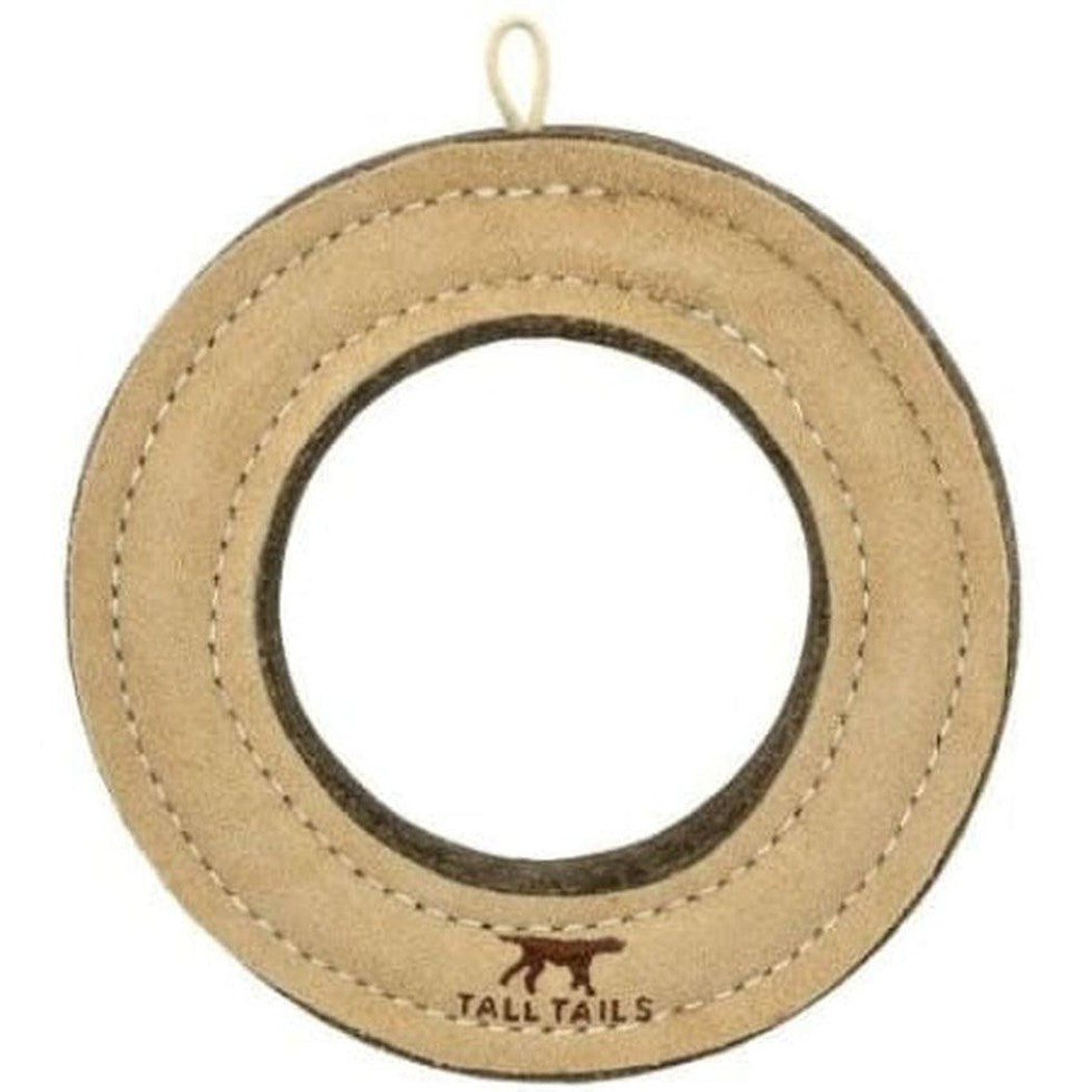 Tall Tails Natural Leather Ring Toy Outdoor Dogs