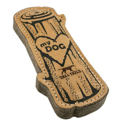 Tall Tails Natural Leather & Wool Love My Dog Log - 9"-Pets - Toys-Tall Tails-Appalachian Outfitters