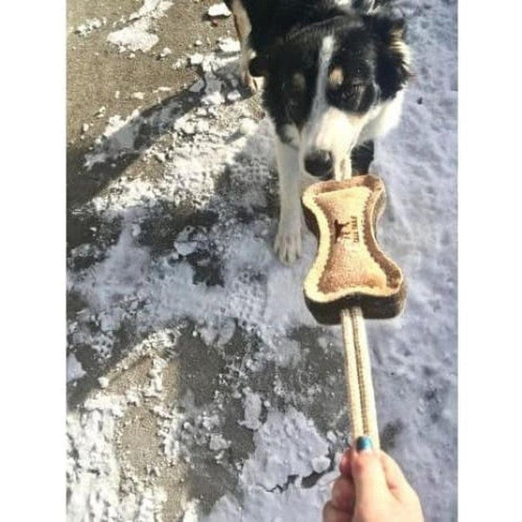 Tall Tails Natural Wool Bone Tug Toy - 16 Inch Outdoor Dogs