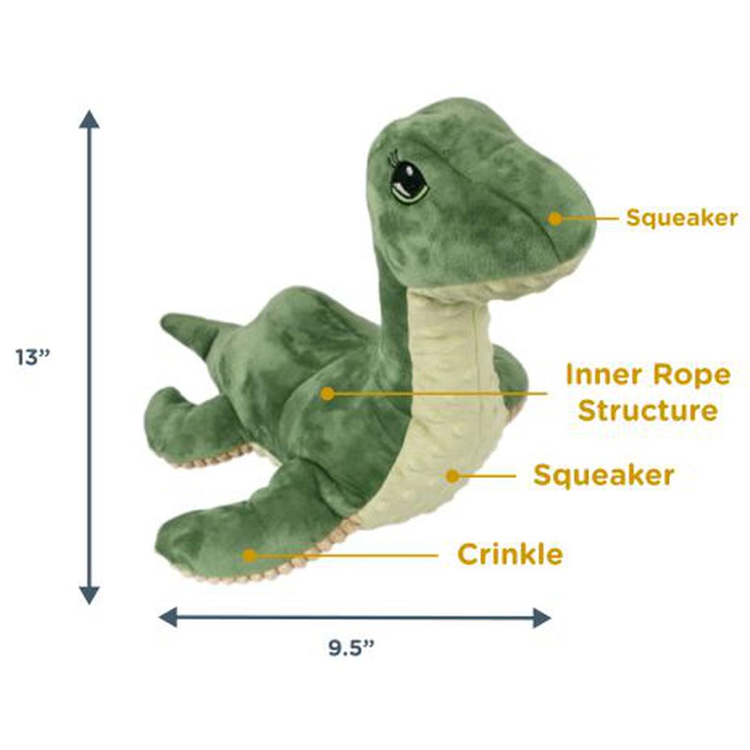 Tall Tails Plush Nessie SqueakCrinkle / Inner Rope Toy - 13'-Pets - Toys-Tall Tails-Appalachian Outfitters