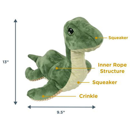 Tall Tails Plush Nessie SqueakCrinkle / Inner Rope Toy - 13'-Pets - Toys-Tall Tails-Appalachian Outfitters