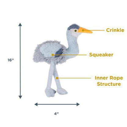 Tall Tails Plush Rope Body Heron Squeaker Toy - 16"-Pets - Toys-Tall Tails-Appalachian Outfitters