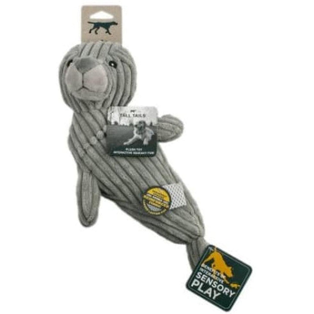 Tall Tails Plush Seal Squeak & Crunch Toy - 14 Outdoor Dogs
