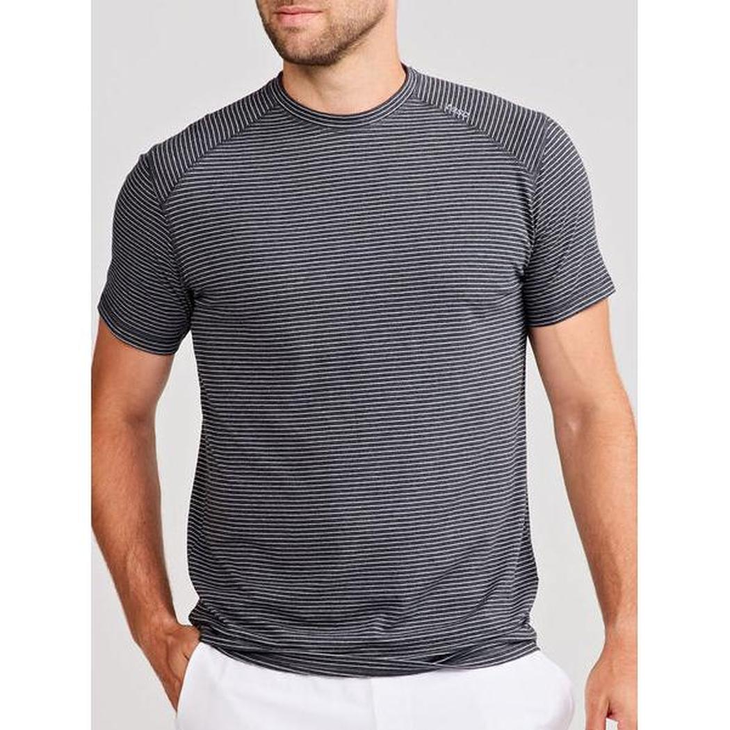Tasc Men's Carrollton T-Mini Stripe-Men's - Clothing - Tops-Tasc-Iron Heather/Silver-S-Appalachian Outfitters