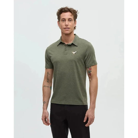 Tentree Men's Lake Life Astir Polo-Men's - Clothing - Tops-Deep Olive Heather Snacking Gull-M-Appalachian Outfitters