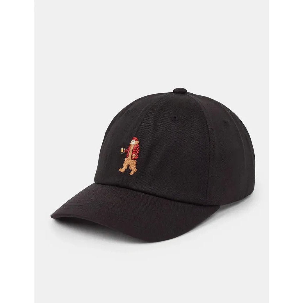 A front view of the Tentree Sasquatch Peak Hat in Agave Green Hammock showing the embroidered Sasquatch logo on a white background.