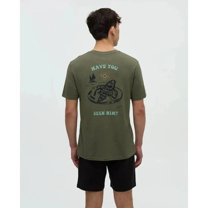 Tentree Men's Have You Seen Him Floatie T-Shirt-Men's - Clothing - Tops-Tentree-Deep Olive Heather Midnight Blue-M-Appalachian Outfitters