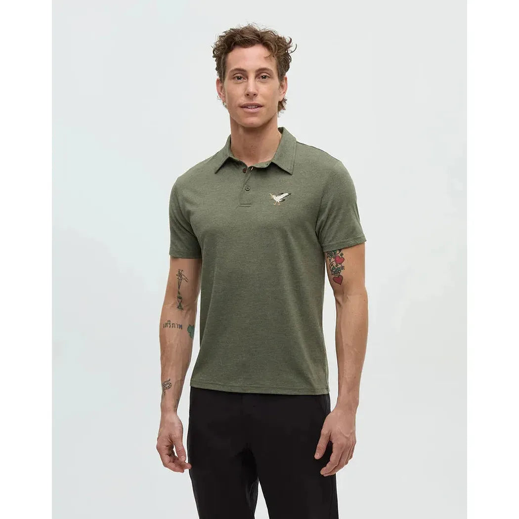 Tentree Men's Lake Life Astir Polo-Men's - Clothing - Tops-Tentree-Deep Olive Heather Snacking Gull-M-Appalachian Outfitters