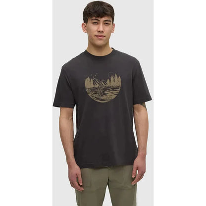 Tentree Men's Regenerative Lake Life Portal T-Shirt-Men's - Clothing - Tops-Tentree-Graphite/Clay-M-Appalachian Outfitters
