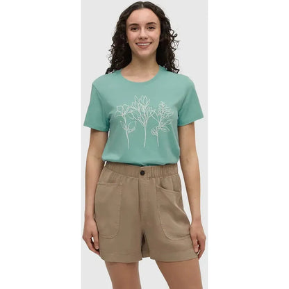 Tentree Women's Cummer Flora T-Shirt-Women's - Clothing - Tops-Tentree-Turquoise Sky Vintage White-S-Appalachian Outfitters