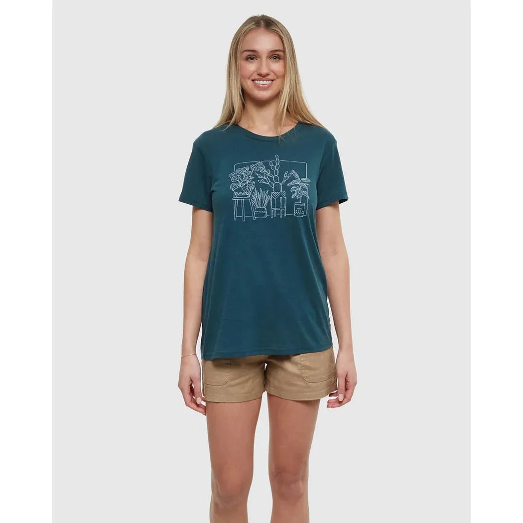 Tentree Women's Plant T-Shirt-Women's - Clothing - Tops-Jasper/BlueHaze-S-Appalachian Outfitters