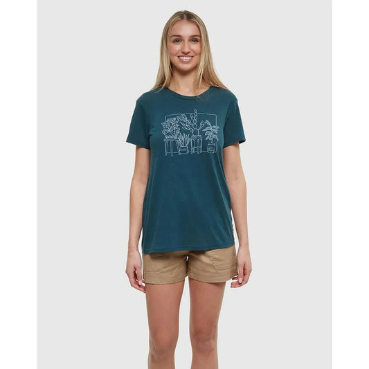 Tentree Women's Plant T-Shirt-Women's - Clothing - Tops-Jasper/BlueHaze-S-Appalachian Outfitters