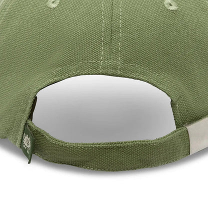 Back view of the The Landmark Project National Parks Applique Hat in Sagebrush Dobby showing the adjustable strap and brand tag.