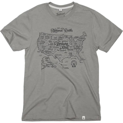The Landmark Project NPS Map Tee-Unisex - Clothing - Tops-Smoke Grey-XS-Appalachian Outfitters