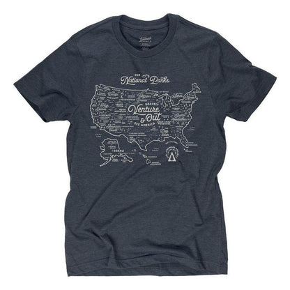 The Landmark Project NPS Map Tee-Unisex - Clothing - Tops-Deep Navy-XS-Appalachian Outfitters