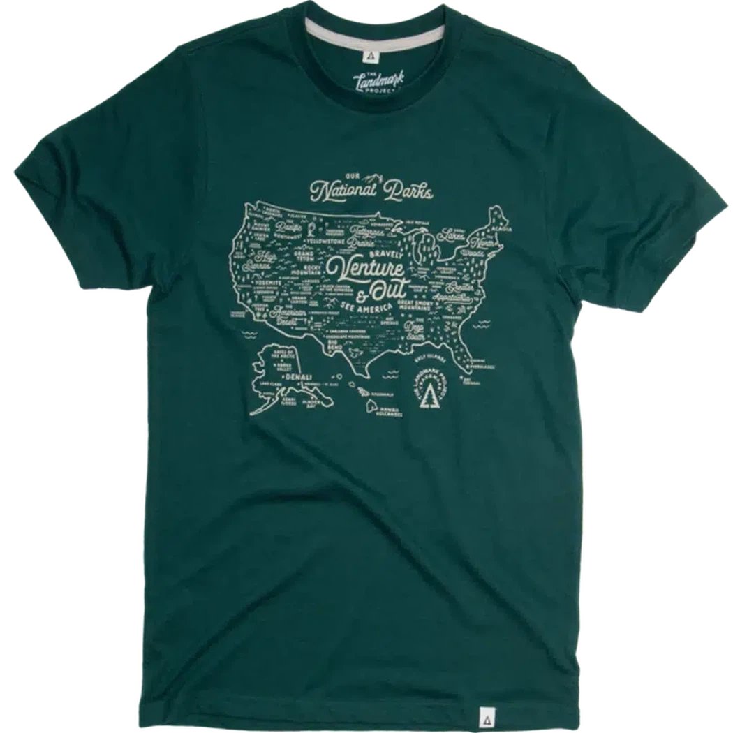 The Landmark Project NPS Map Tee-Unisex - Clothing - Tops-Spruce-S-Appalachian Outfitters