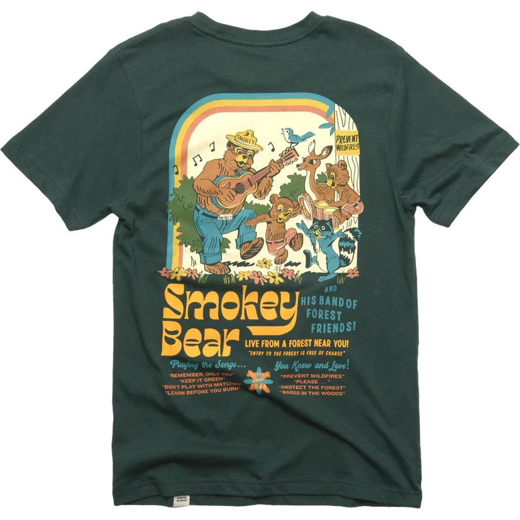 Back view of the Spruce The Landmark Project Smokey's Band Unisex Short Sleeve Tee showing the Smokey Bear graphic.