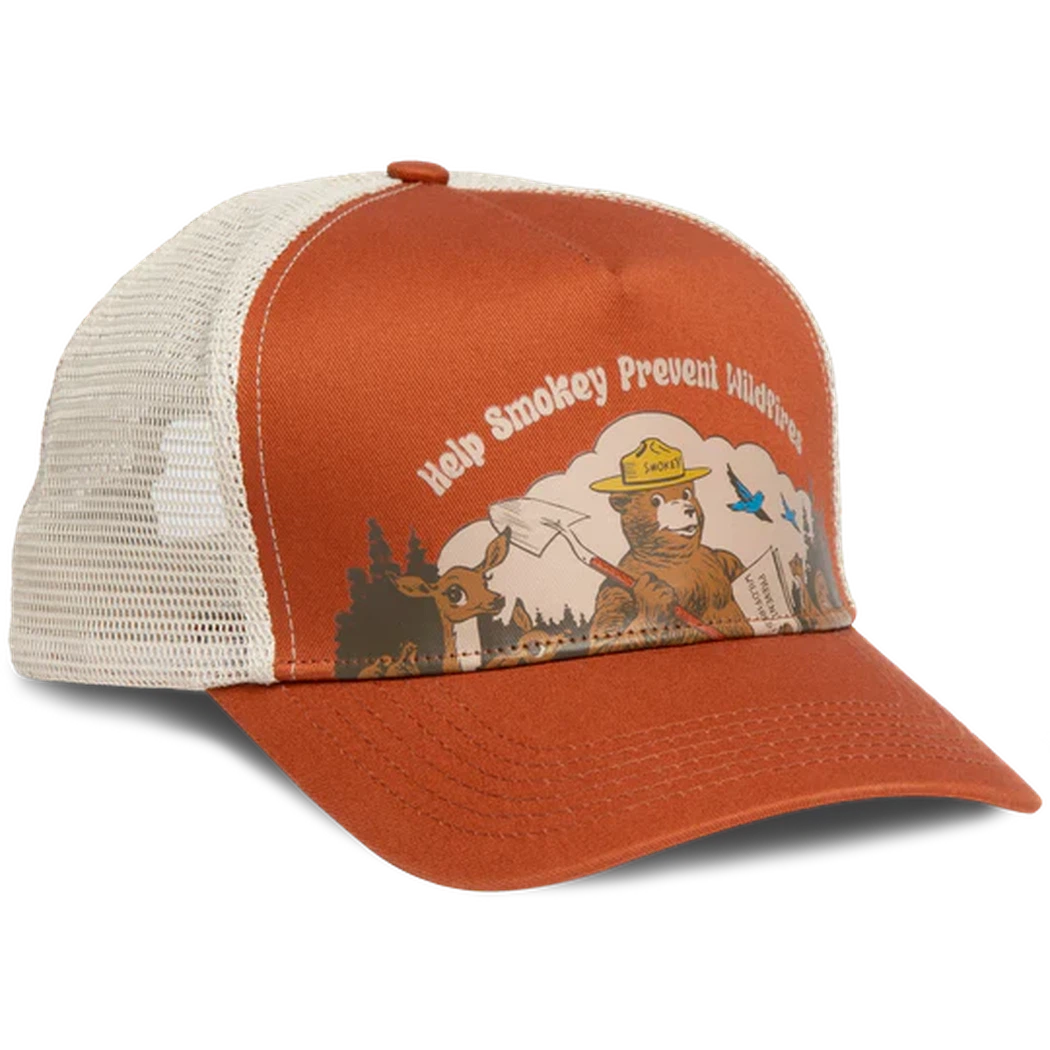The Landmark Project Help Smokey 5-Panel Trucker Hat-Accessories - Hats - Unisex-The Landmark Project-Terracotta-Appalachian Outfitters