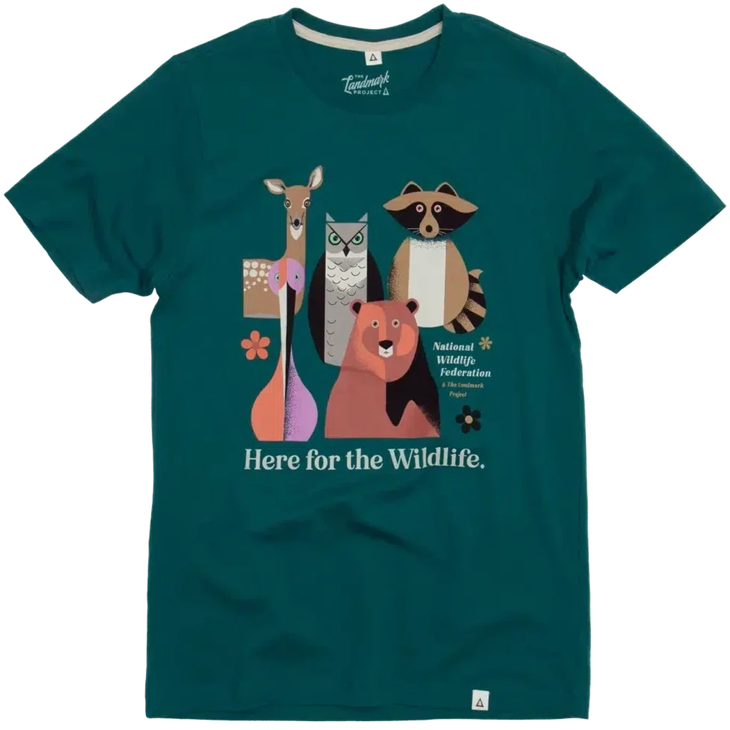 The Landmark Project Here for the Wildlife Unisex Short Sleeve Tee-Unisex - Clothing - Tops-The Landmark Project-Verdant-S-Appalachian Outfitters