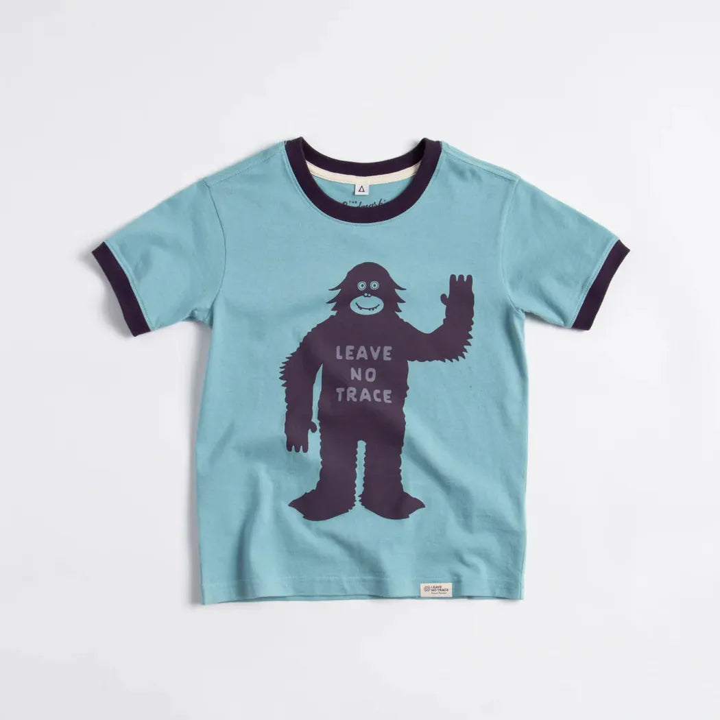 The Landmark Project Leave No Trace Youth Short Sleeve Ringer Tee-Unisex - Clothing - Tops-The Landmark Project-Glacier Blue/Dusk-S-Appalachian Outfitters