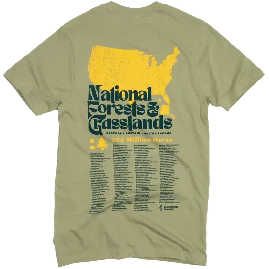 The Landmark Project National Forests and Grasslands Pocket Tee-Unisex - Clothing - Tops-The Landmark Project-Bay Leaf-S-Appalachian Outfitters