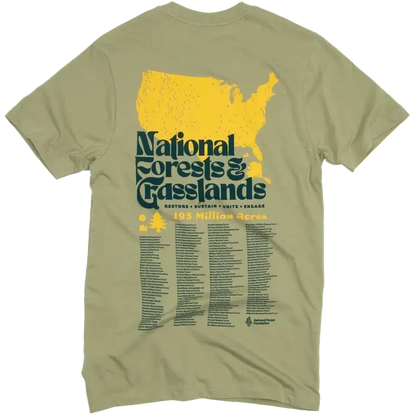 The Landmark Project National Forests and Grasslands Pocket Tee-Unisex - Clothing - Tops-The Landmark Project-Bay Leaf-S-Appalachian Outfitters