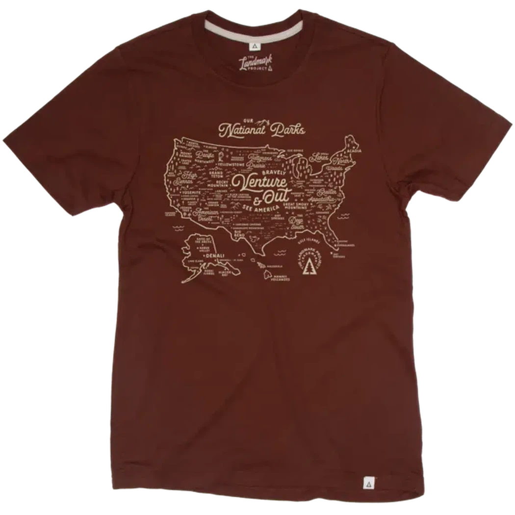 The Landmark Project NPS Map Tee-Unisex - Clothing - Tops-The Landmark Project-Redwood-XS-Appalachian Outfitters