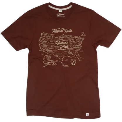 The Landmark Project NPS Map Tee-Unisex - Clothing - Tops-The Landmark Project-Redwood-XS-Appalachian Outfitters