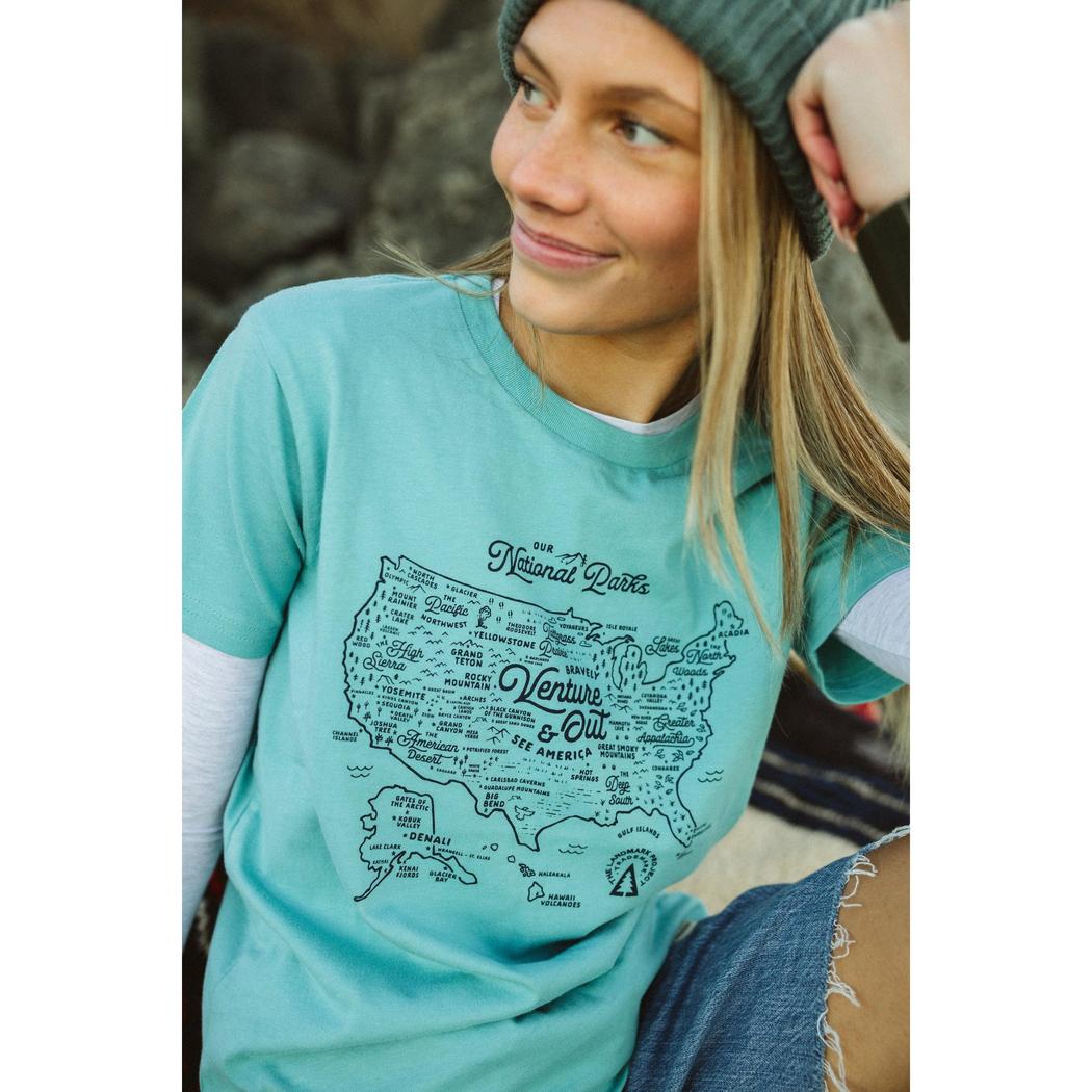 The Landmark Project NPS Map Youth Tee-Kids - Clothing-The Landmark Project-Appalachian Outfitters