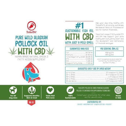 Tickled Pet Wild Alaskan Pollock Oil 16 Ounce with Cbd 