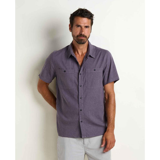 Toad & Co Men's Taj Hemp Short Sleeve Shirt-Men's - Clothing - Tops-Toad & Co-Ash-M-Appalachian Outfitters