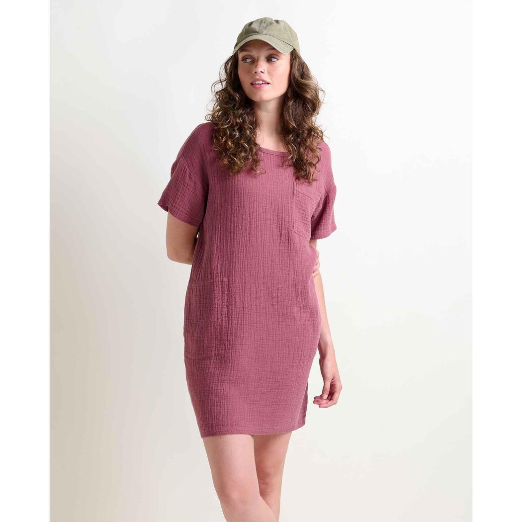 Toad & Co Women's Tate Double Weave Short Sleeve Dress-Women's - Clothing - Dresses-Toad & Co-Wild Ginger-S-Appalachian Outfitters