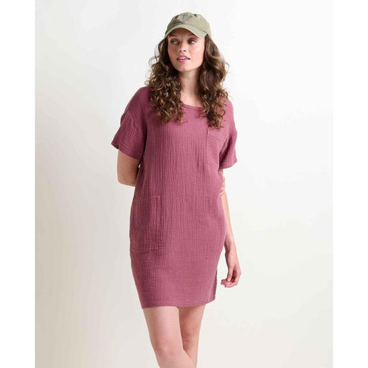 Toad & Co Women's Tate Double Weave Short Sleeve Dress-Women's - Clothing - Dresses-Toad & Co-Wild Ginger-S-Appalachian Outfitters