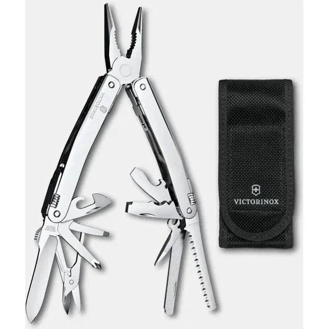 Victorinox Swiss Tool Spirit MX, Silver, Nylon Pouch (Boxed)-Camping - Accessories - Knives-Victorinox-Gray-Appalachian Outfitters