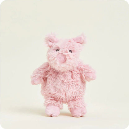 A front view of the Warmies Pig Junior plush toy against a plain white background.