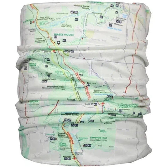 Wear a Map Cuyahoga Valley National Park Map Neck Gaiter-Accessories - Hats - Unisex-Wear a Map-Appalachian Outfitters
