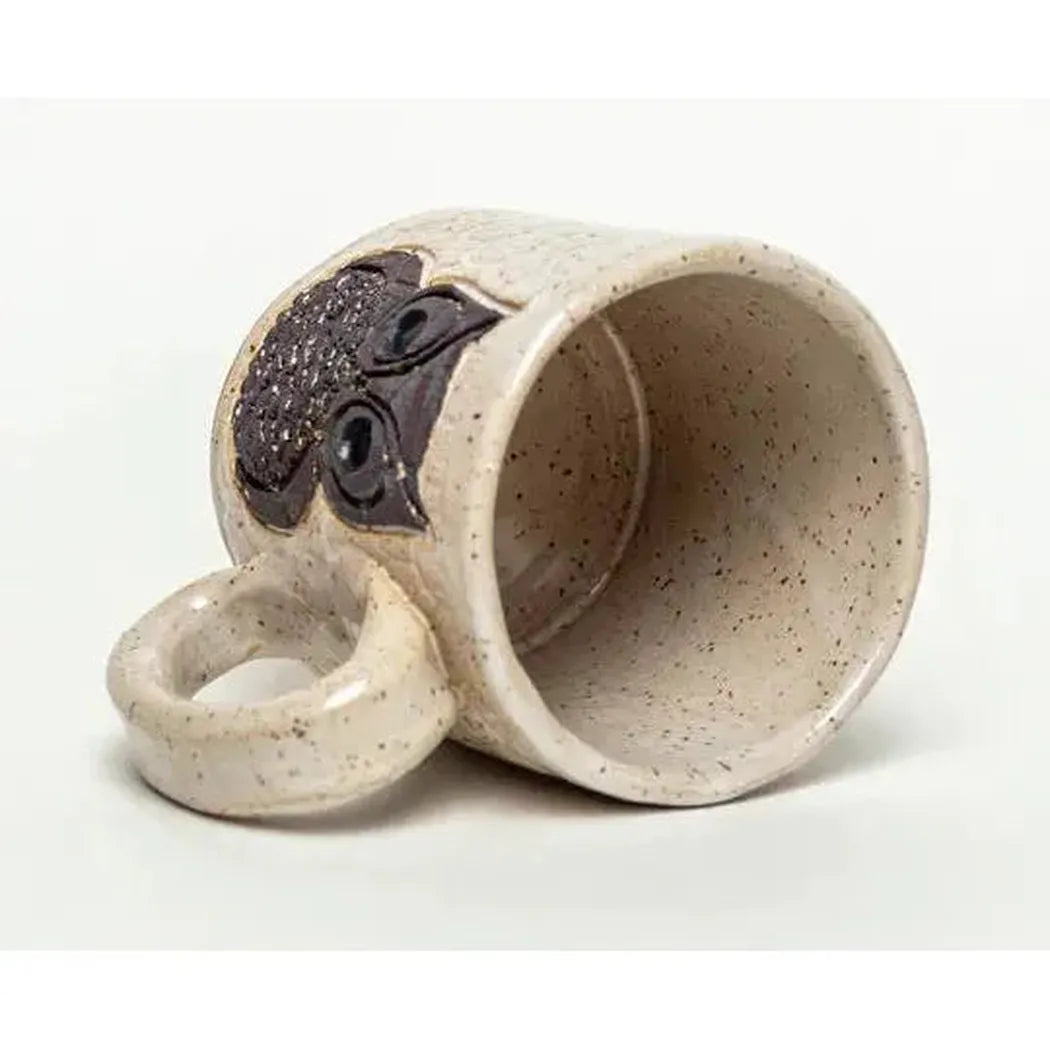 White Squirrel Clayworks Classic Owl Design Handmade, in Ohio, Ceramic White 10oz Mug-Camping - Cooking - Dishware-White Squirrel Clayworks-Appalachian Outfitters