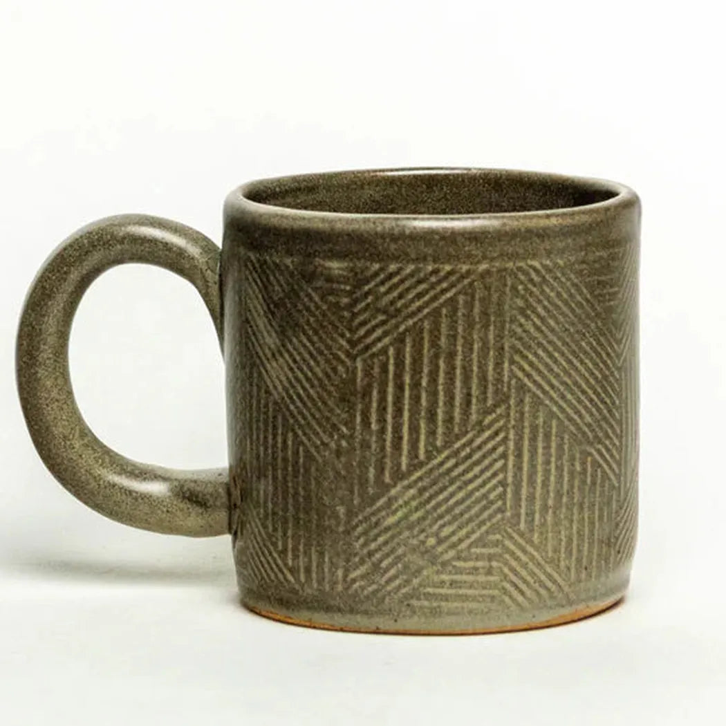 White Squirrel Clayworks Morel Mushroom Design Handmade in Ohio, Ceramic 10oz Mug-Camping - Cooking - Dishware-White Squirrel Clayworks-Appalachian Outfitters