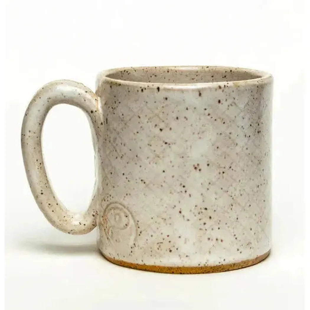 White Squirrel Clayworks Woodpecker Design Handmade, in Ohio, Ceramic White 10oz Mug-Camping - Cooking - Dishware-White Squirrel Clayworks-Appalachian Outfitters