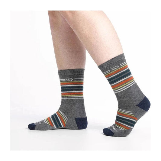 Wide Open Men's Multi Stripe Midweight Micro Crew Sock-Accessories - Socks - Men's-Gray-L-Appalachian Outfitters