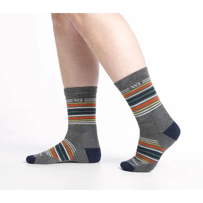 Wide Open Men's Multi Stripe Midweight Micro Crew Sock-Accessories - Socks - Men's-Wide Open-Gray-L-Appalachian Outfitters