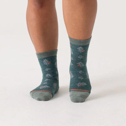 Wide Open Women's Foliage Lightweight Micro Crew Sock-Accessories - Socks - Women's-Wide Open-Teal-M-Appalachian Outfitters