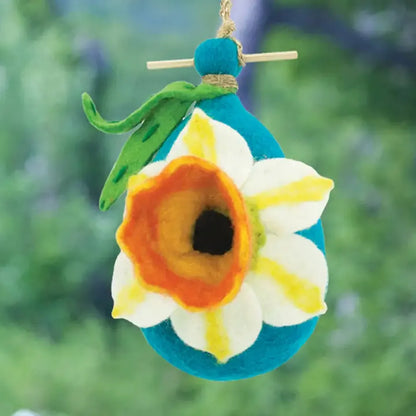 Wild Woolies Daffodil Birdhouse-Accessories - Novelty - Decor-Wild Woolies-Appalachian Outfitters
