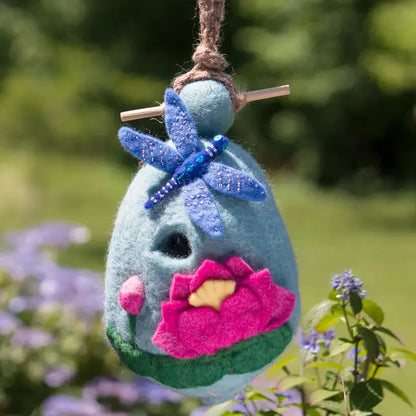 Wild Woolies Lotus Dragonfly Birdhouse-Accessories - Novelty - Decor-Wild Woolies-Appalachian Outfitters