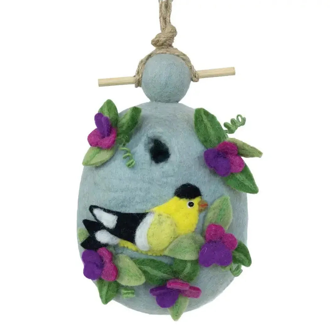Wild Woolies Sweetpea Goldfinch Birdhouse-Accessories - Novelty - Decor-Wild Woolies-Appalachian Outfitters