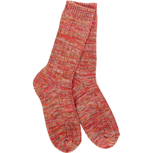 Front view of the Worlds Softest Weekend Missioni Crew in Brick showing the crew length and ribbed cuffs against a white background.